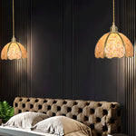 Vintage Crystal Pendant Light in Solid Copper, Small Scale