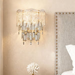 Luxury Crystal Wall Sconce with Champagne Gold Frame and LED Illumination