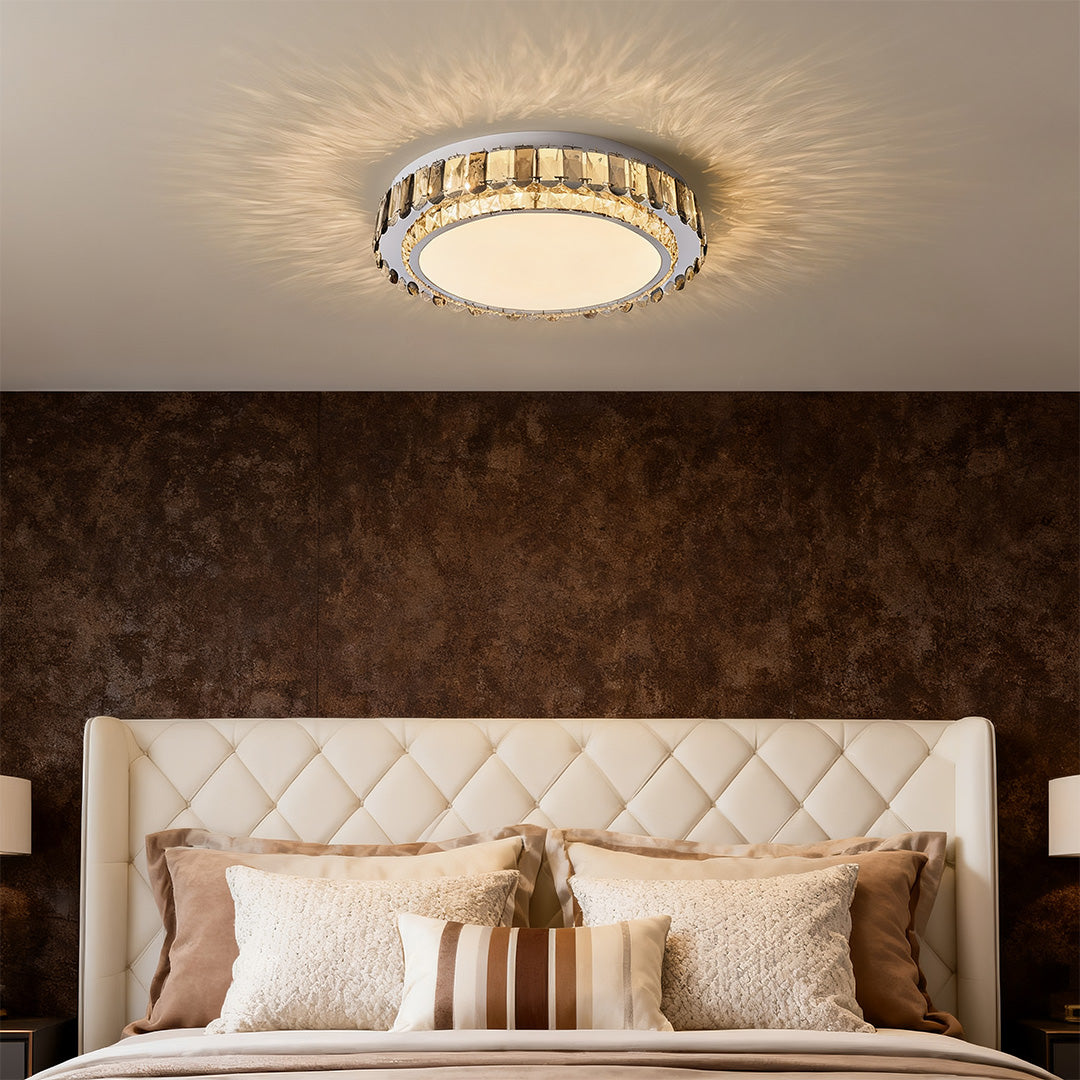 Lumina Crystal Flush Mount Ceiling Light in Chrome