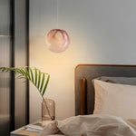 Aurelia Glass Globe Pendant Light in Purple Metal for Modern Interiors