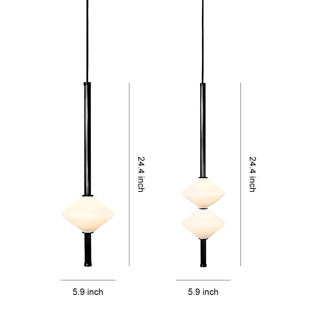 Modern LED Pendant Light for Bedside and Dining Room, Minimalist Glass and Aluminum Hanging Lamp