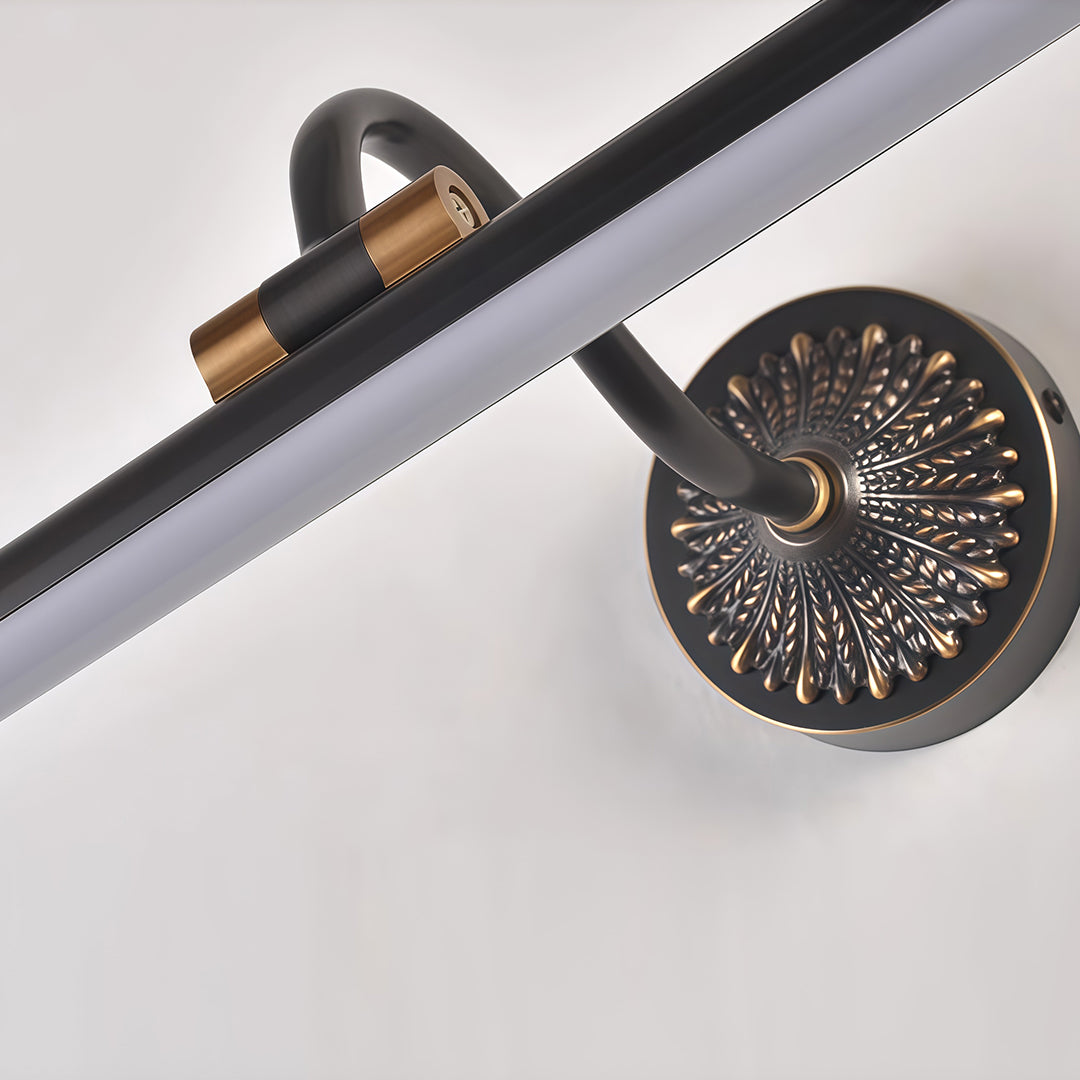 American Retro LED Vanity Light for Bathroom Mirror, Brass & Copper