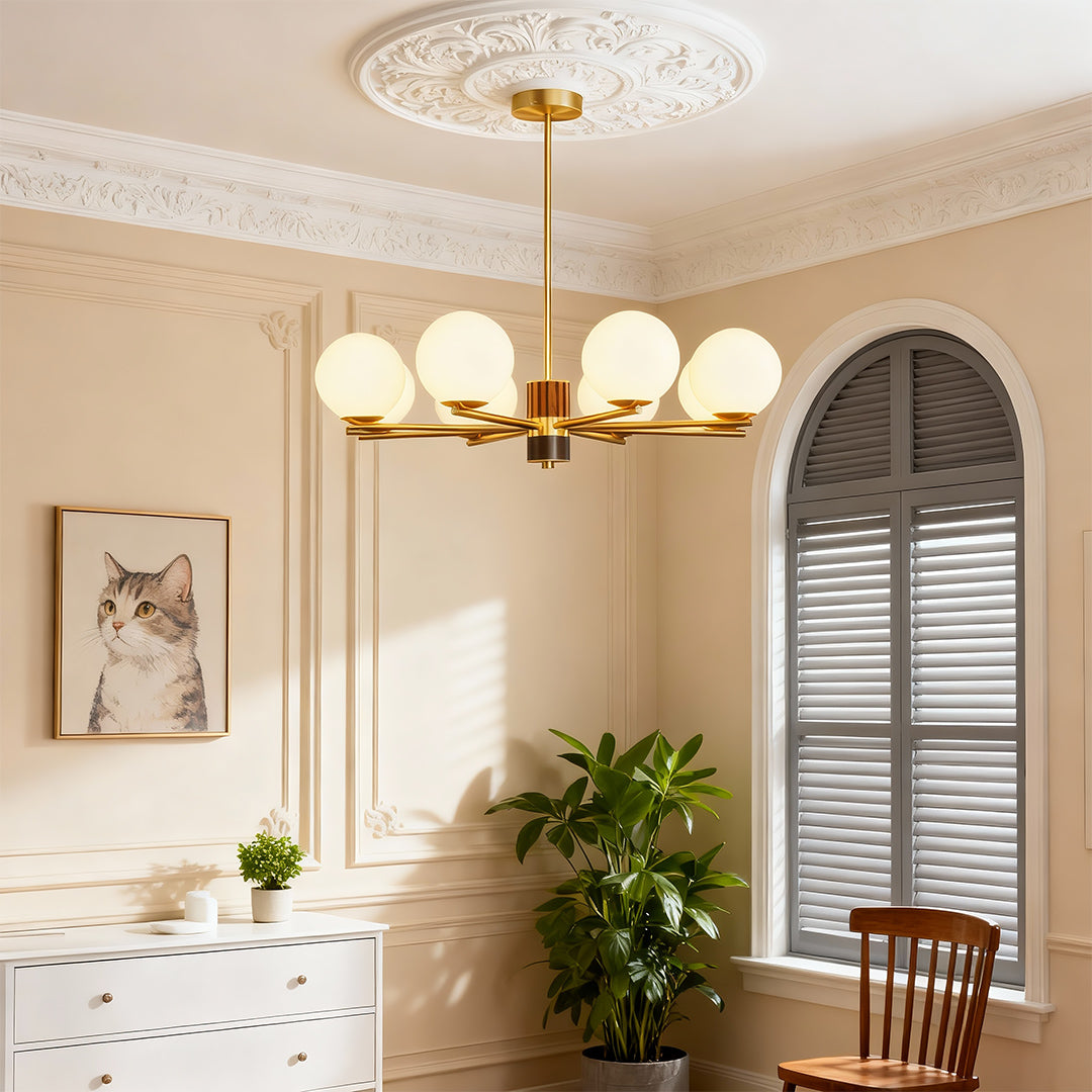 Modern Copper Art Glass Chandelier for Dining Room and Living Space