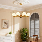 Modern Copper Art Glass Chandelier for Dining Room and Living Space