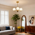 Modern Copper Art Glass Chandelier for Dining Room and Living Space