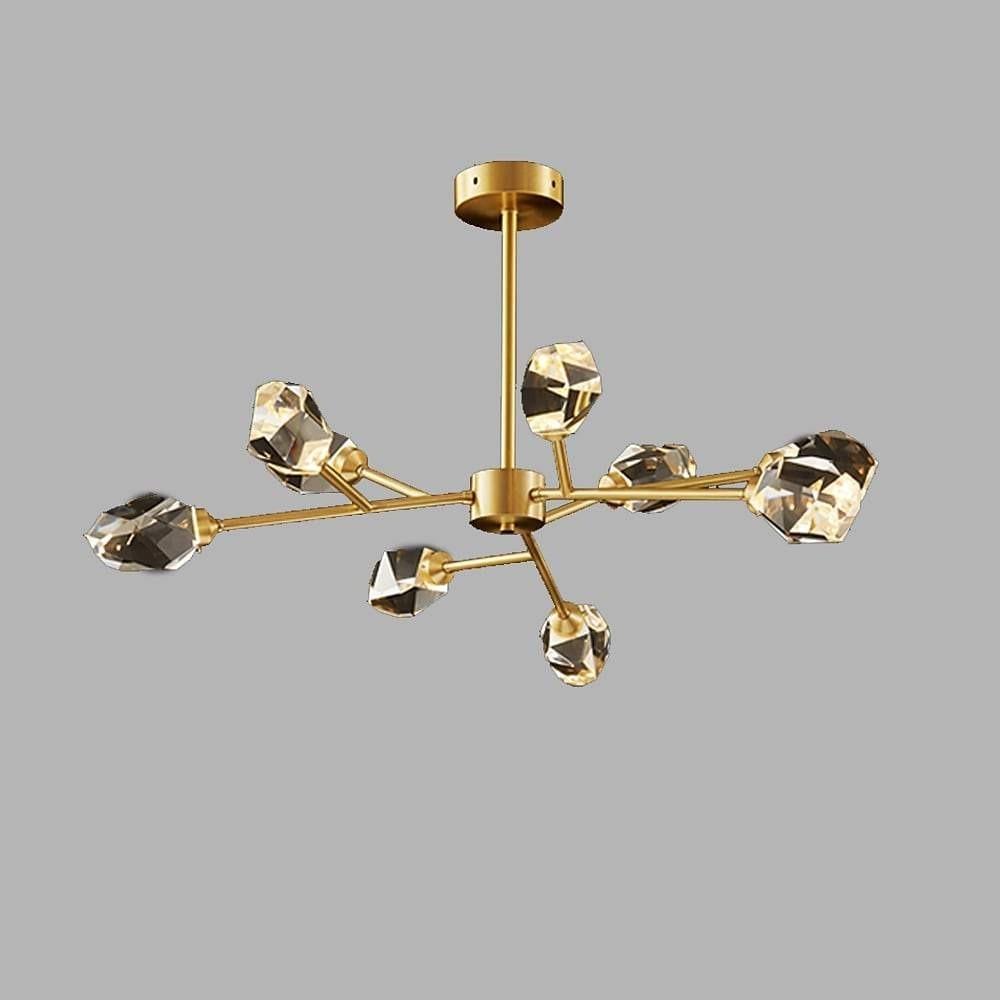 Aurelia Sputnik Crystal Chandelier – 9-Light Modern Gold Pendant for Dining Room