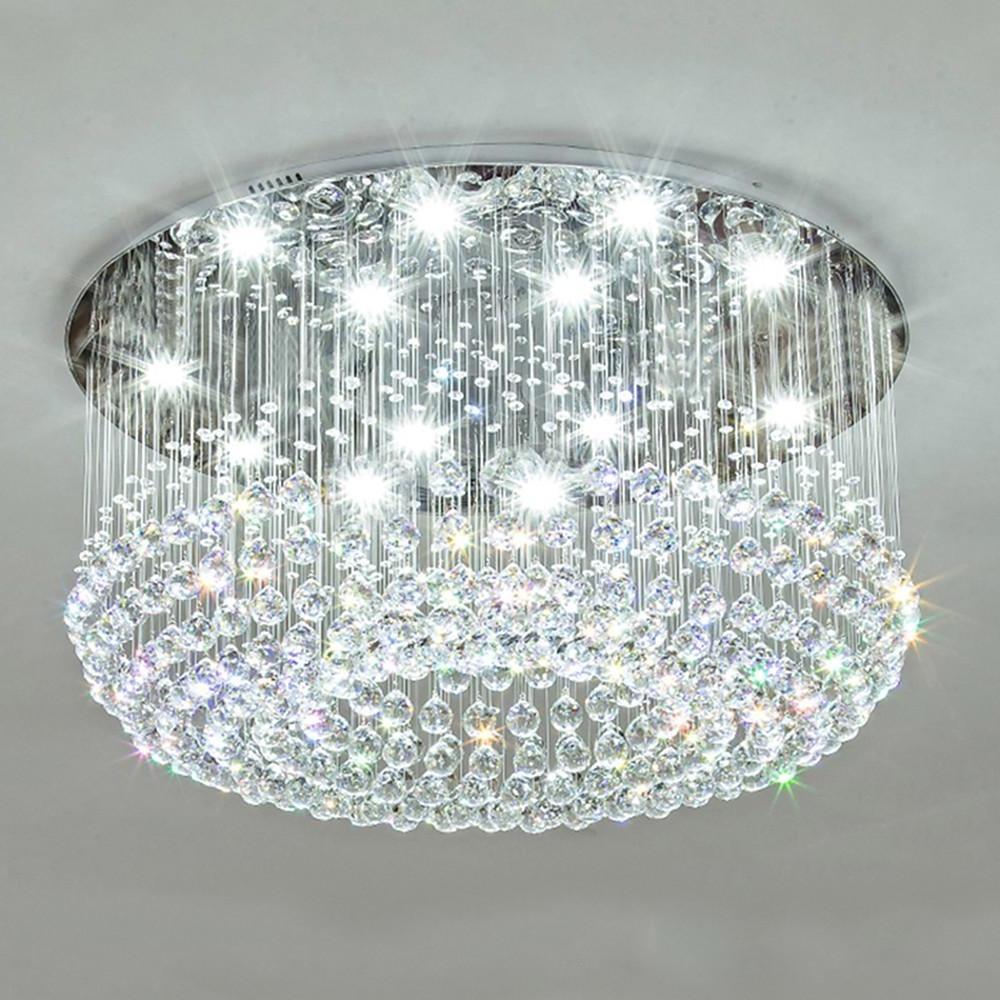 Glass Cicles Crystal Led Chandelier Drum Flush Mount Chandelier