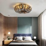 Aurelia Round Feather LED Flush Mount Ceiling Light – Nordic-Inspired Ambient Illumination