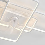 Modern Ceiling Fan with LED Light, Acrylic Shade, Clear ABS Blades