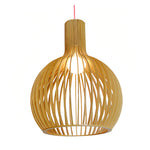 Handcrafted Wooden Birdcage Pendant Light with E27 Socket