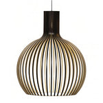Handcrafted Wooden Birdcage Pendant Light with E27 Socket