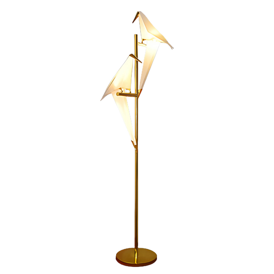 Origami Crane Wall Sconce in Gold Accent, Modern Nordic Bird Light