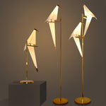 Origami Crane Wall Sconce in Gold Accent, Modern Nordic Bird Light