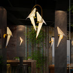 Origami Crane Wall Sconce in Gold Accent, Modern Nordic Bird Light