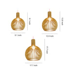 Handcrafted Wooden Birdcage Pendant Light with E27 Socket