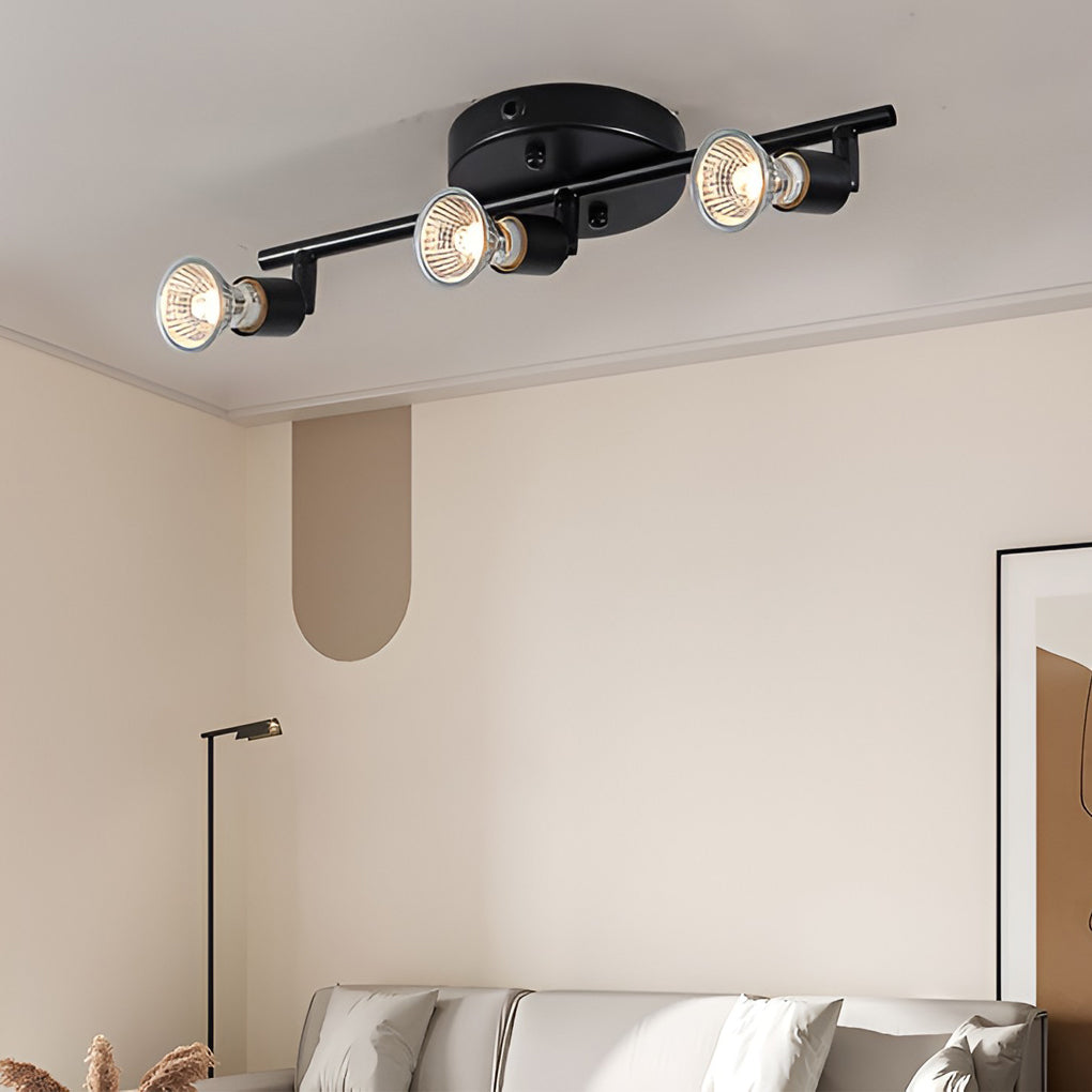 Modern Black Iron Adjustable Ceiling Lights with LED GU10 Bulbs
