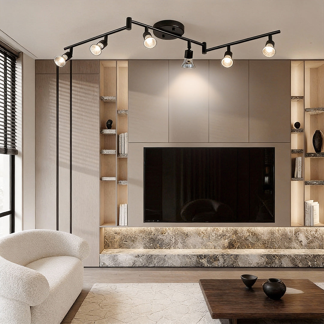 Modern Black Iron Adjustable Ceiling Lights with LED GU10 Bulbs