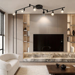 Modern Black Iron Adjustable Ceiling Lights with LED GU10 Bulbs