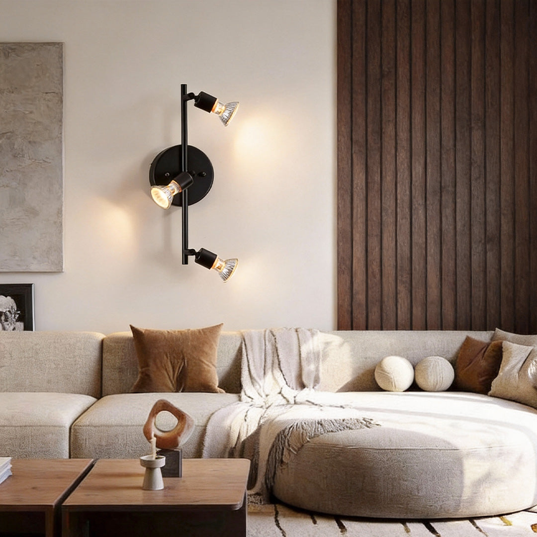 Modern Black Iron Adjustable Ceiling Lights with LED GU10 Bulbs