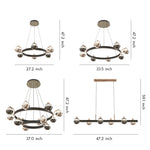 Aurelia Modern Chandelier in Black and Gold with LED Acrylic Shades