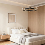 Aurelia Modern Chandelier in Black and Gold with LED Acrylic Shades