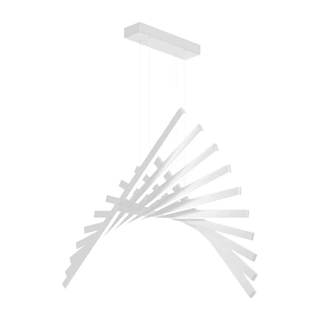 Waves Fishbone LED Chandelier – Modern Nordic Linear Pendant Light