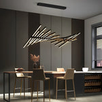 Waves Fishbone LED Chandelier – Modern Nordic Linear Pendant Light
