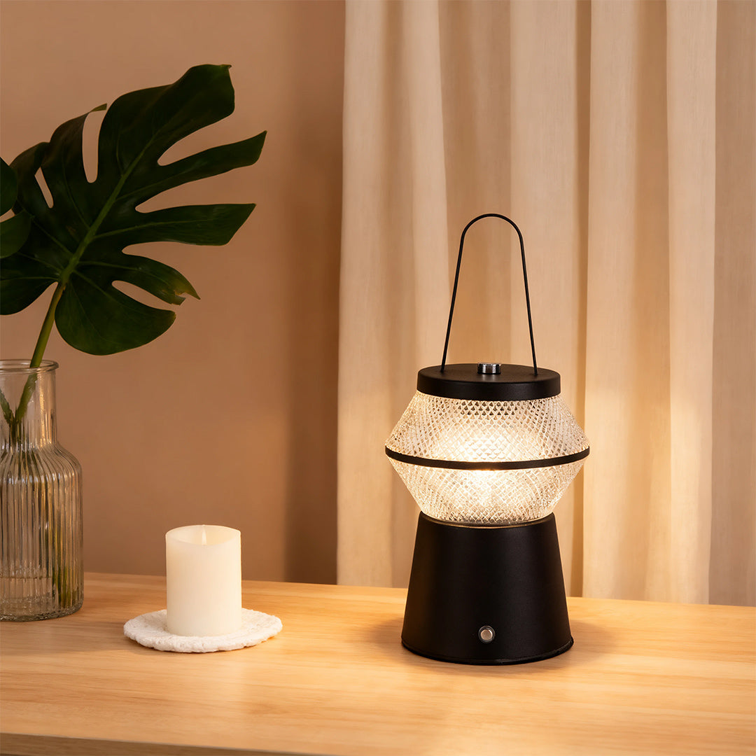 Modern Outdoor Solar Lantern with UV Mosquito Repellent – Dimmable Rechargeable Table Lamp