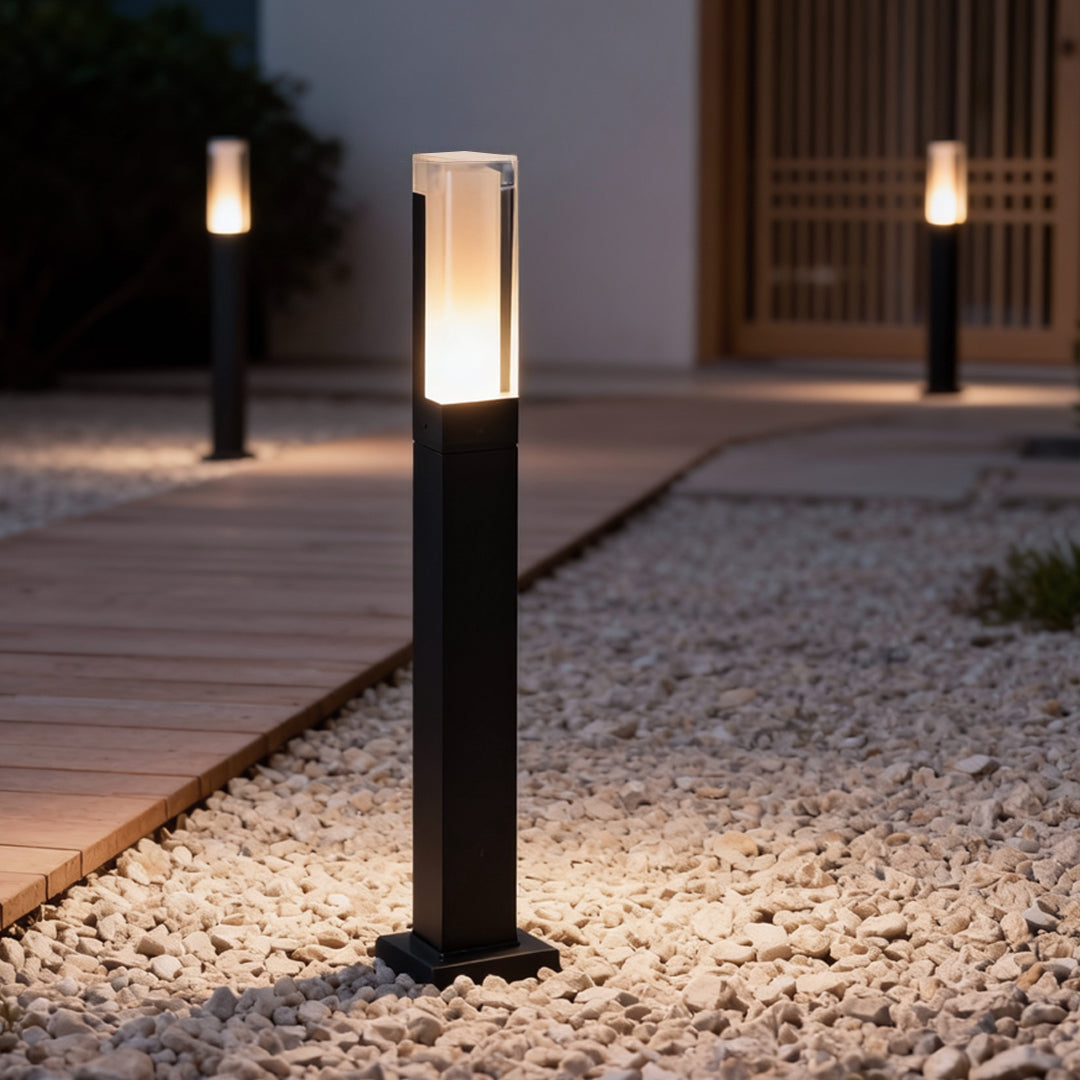 Cubic Aluminum LED Bollard Light for Pathways and Courtyards