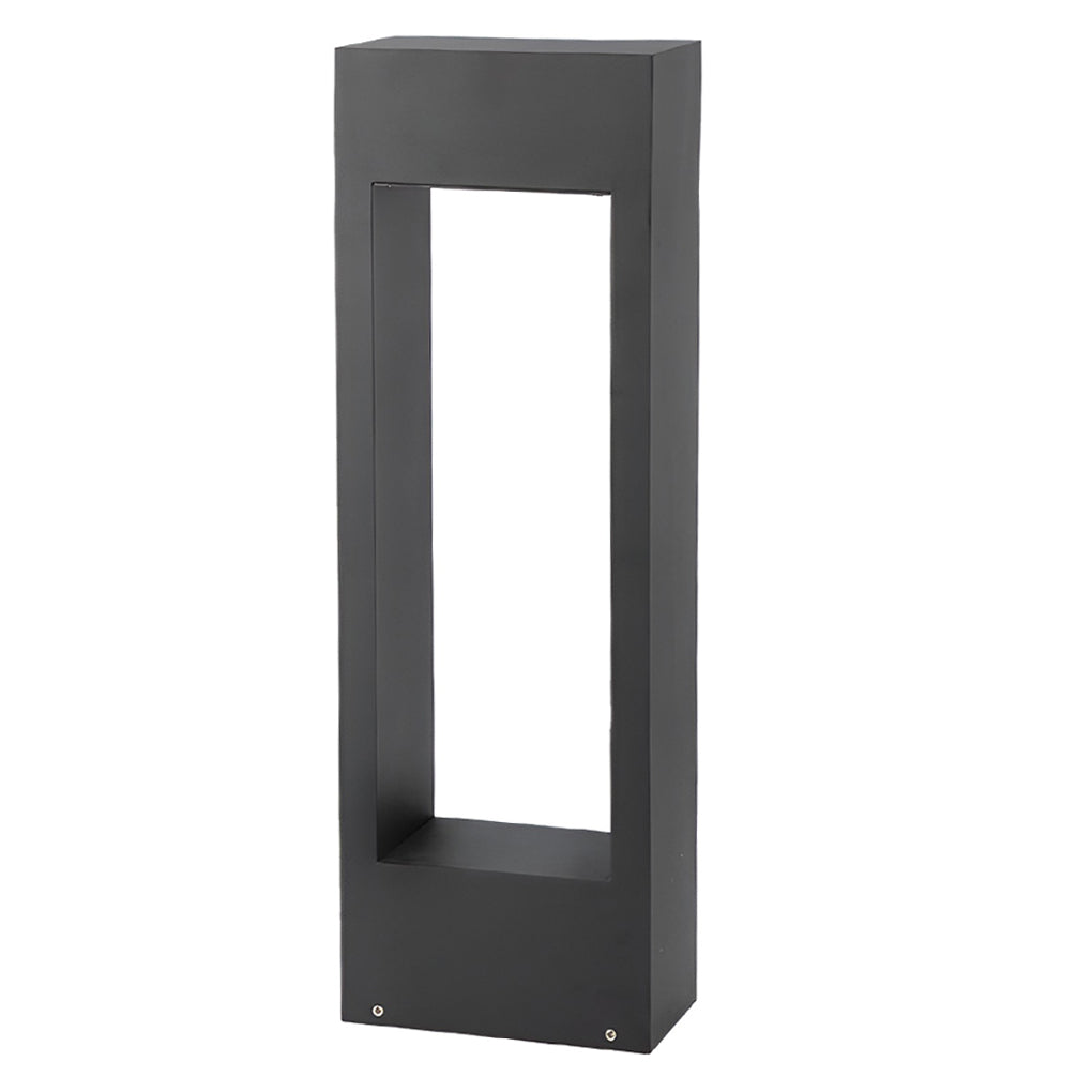 Slim Rectangular LED Lawn Light in Black Aluminum for Modern Landscape Illumination