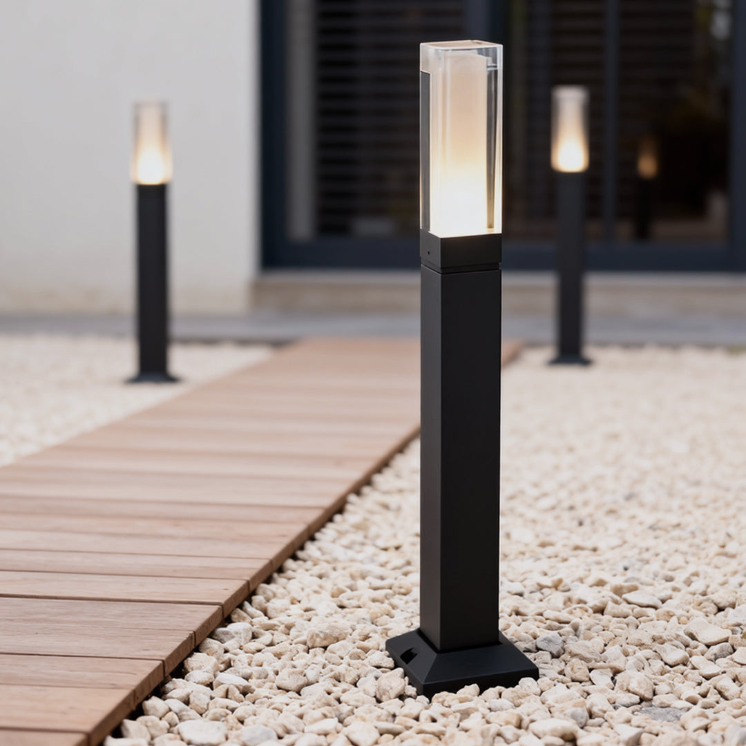 Cubic Aluminum LED Bollard Light for Pathways and Courtyards