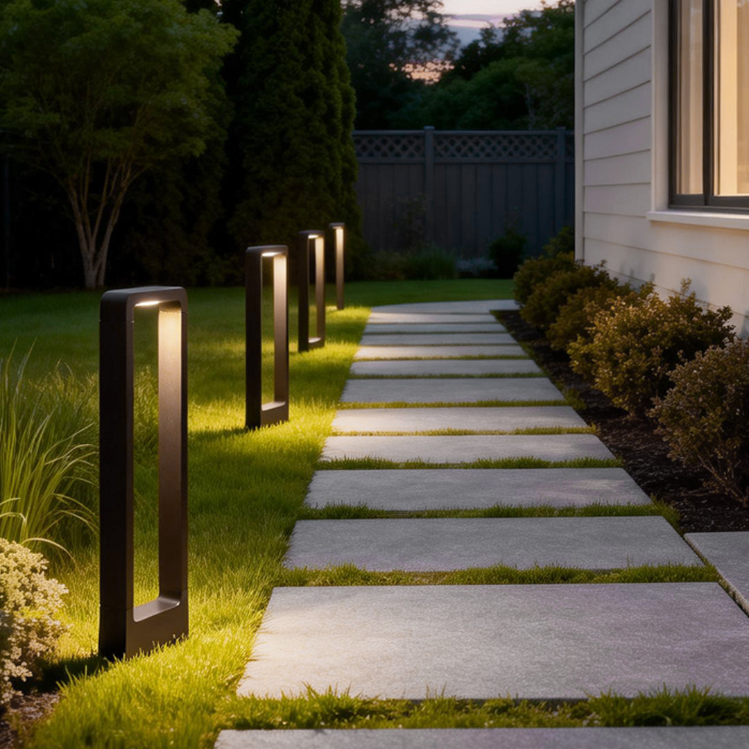 Modern Minimalist Black Bollard Lights for Outdoor Landscape Paths