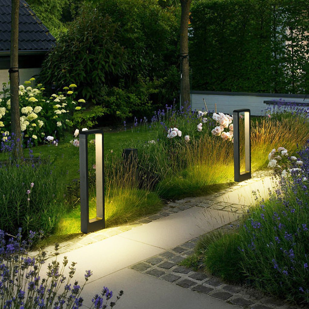 Modern Minimalist Black Bollard Lights for Outdoor Landscape Paths