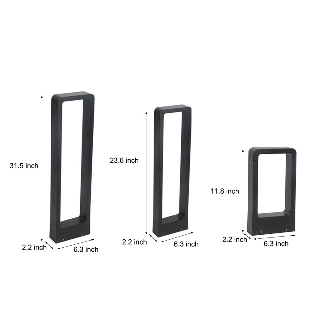 Modern Minimalist Black Bollard Lights for Outdoor Landscape Paths