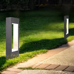 Slim Rectangular LED Lawn Light in Black Aluminum for Modern Landscape Illumination