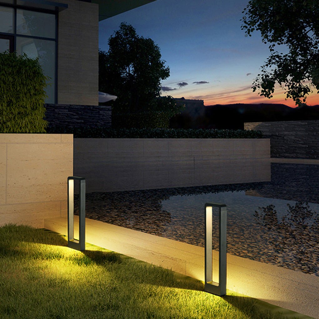 Modern Minimalist Black Bollard Lights for Outdoor Landscape Paths