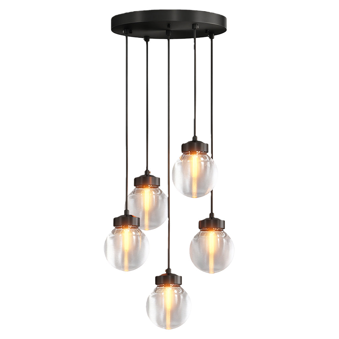 Luxury Copper Chandelier with Clear Glass Shades for Modern Interiors
