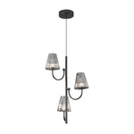 Modern Black LED Pendant Light with Glass Shade for Dining Room and Kitchen Island