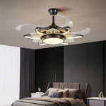 Aria Black Minimalist Ceiling Fan with Integrated LED Light