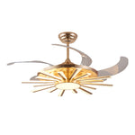 Modern Multi-Head Ceiling Fan with Integrated LED Light in Black or Gold