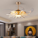 Modern Multi-Head Ceiling Fan with Integrated LED Light in Black or Gold