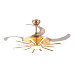 Modern Multi-Head Ceiling Fan with Integrated LED Light in Black or Gold