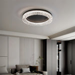 Nero Round LED Flush Mount Ceiling Light with Crystal Accents