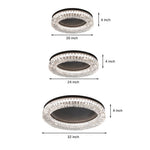 Nero Round LED Flush Mount Ceiling Light with Crystal Accents