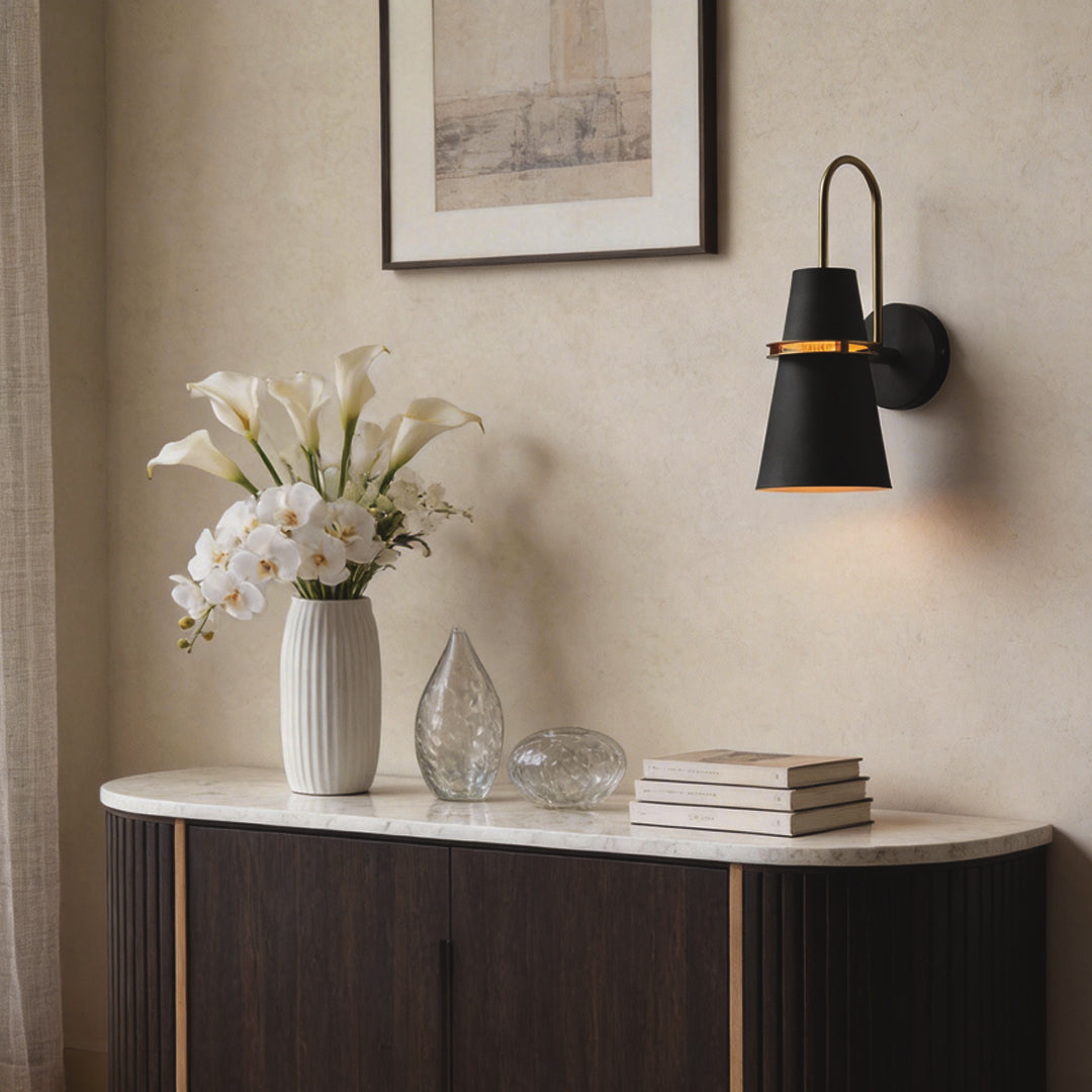 Cone Wall Sconce in White – Modern Iron Architectural Lighting