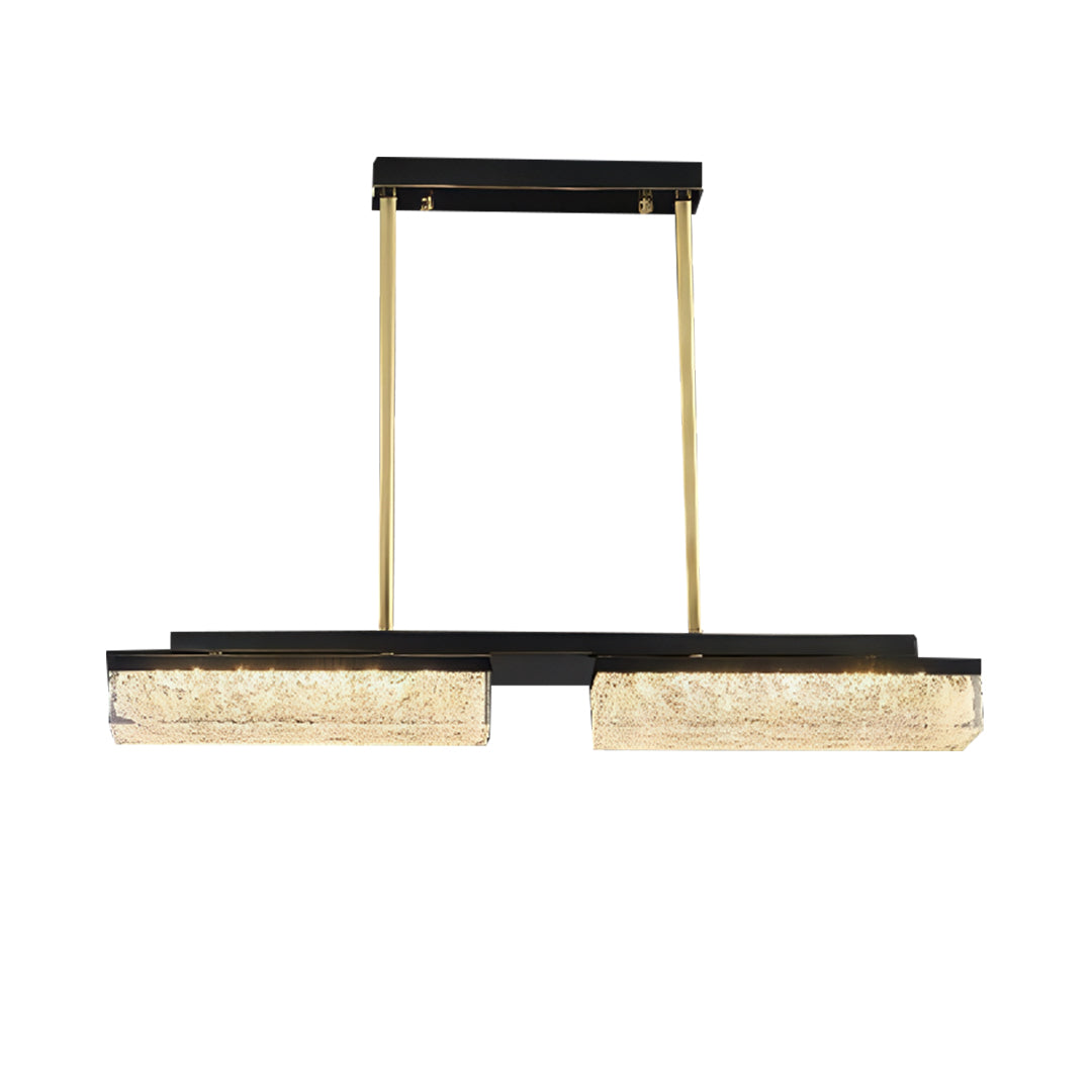 Linear Copper LED Pendant Light for Kitchen Island, 3-Color Adjustable