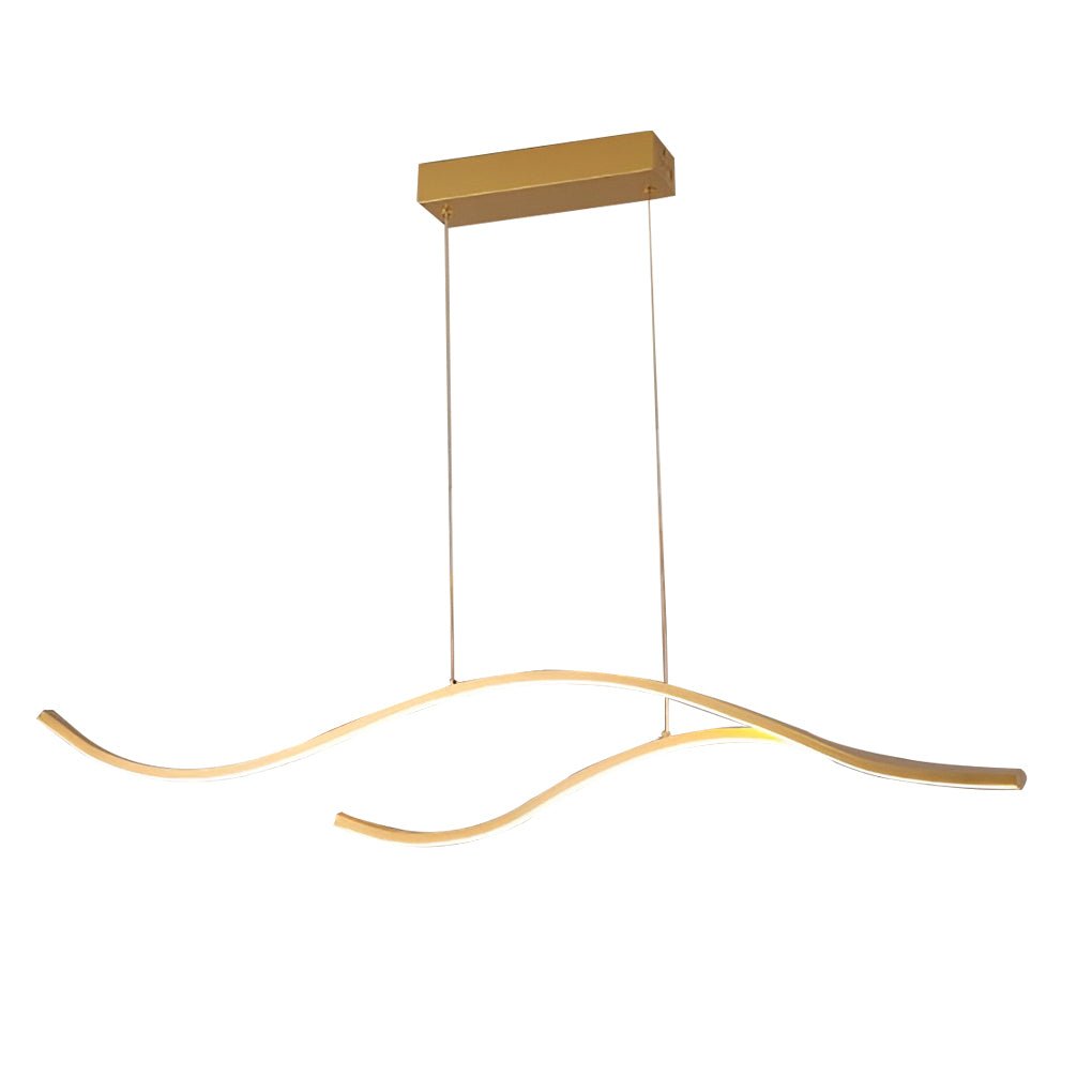 Wavy LED Pendant Light with Adjustable Height in Metallic Finishes