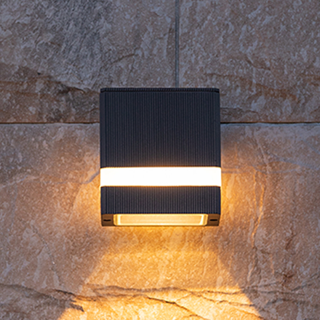 Modern Industrial Outdoor Wall Light with Up and Down Illumination