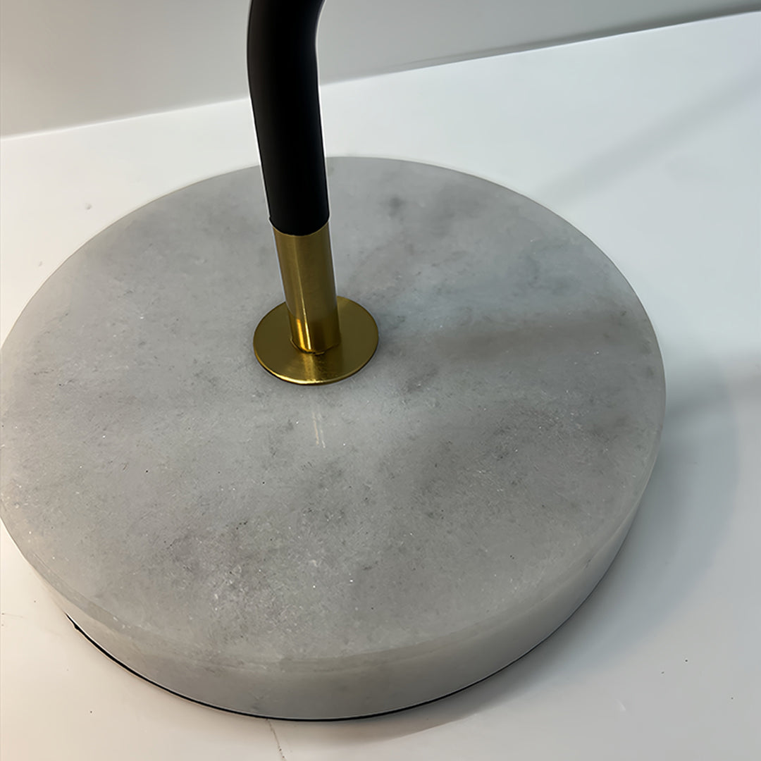 Marble Base LED Desk Lamp with Dimmable Light, Modern Minimalist Black Finish