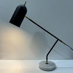 Marble Base LED Desk Lamp with Dimmable Light, Modern Minimalist Black Finish